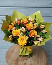 Букет цветов из:  Альстромерии и Розы в Черкизово
