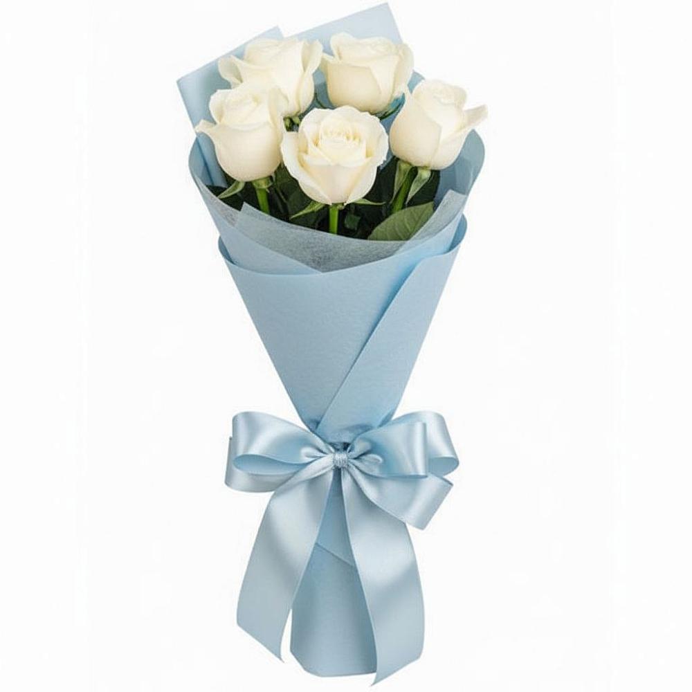 Букет 5 Белых роз Проуд в Черкизово