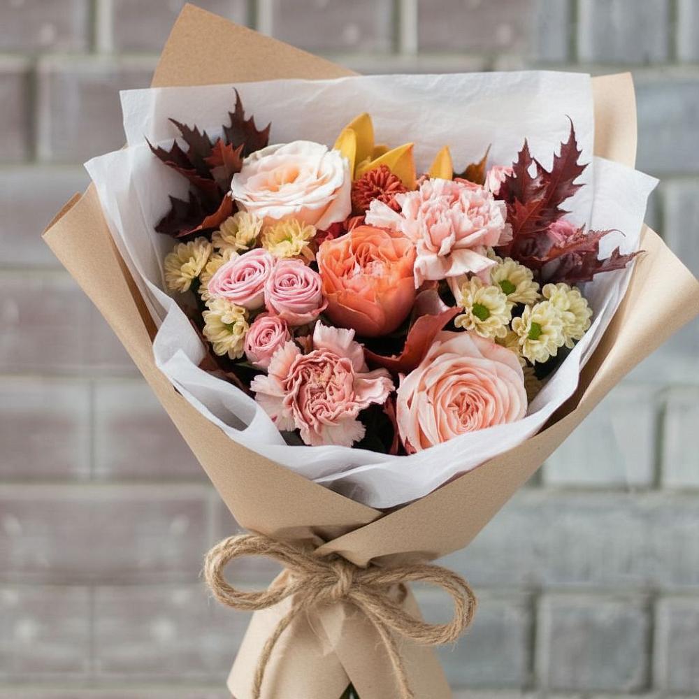 Букет цветов из: Гвоздики, Хризантемы и Розы в Черкизово