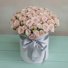 Цветочная композиция из Розы в шляпной коробке #REPLACE_PRED# Черкизово