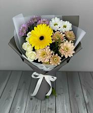 Букет цветов из:  Розы, Герберы и Хризантемы #REPLACE_PRED# Черкизово