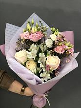 Букет цветов из:  Альстромерии, Розы и Лизиантусы #REPLACE_PRED# Черкизово