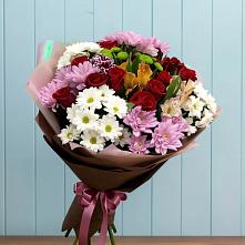 Букет цветов из:  Розы, Хризантемы и Альстромерии #REPLACE_PRED# Черкизово