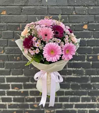 Букет цветов из:  Герберы и Хризантемы в Черкизово