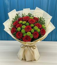 Букет цветов из:  Розы и Хризантемы в Черкизово