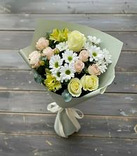 Букет цветов из:  Альстромерии, Розы и Хризантемы в Черкизово