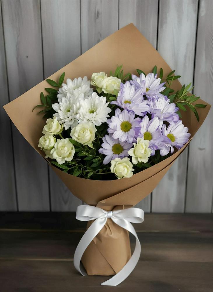 Букет цветов из: Хризантемы и Розы в Черкизово